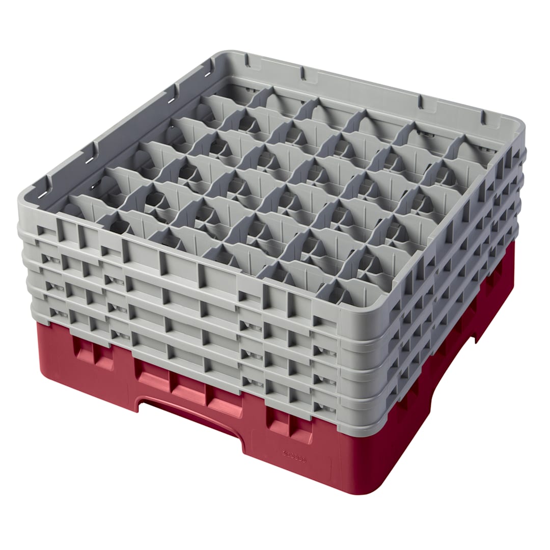 Cambro 36S800416 Camrack Cranberry 36 Comp. Camrack with 4 Extenders