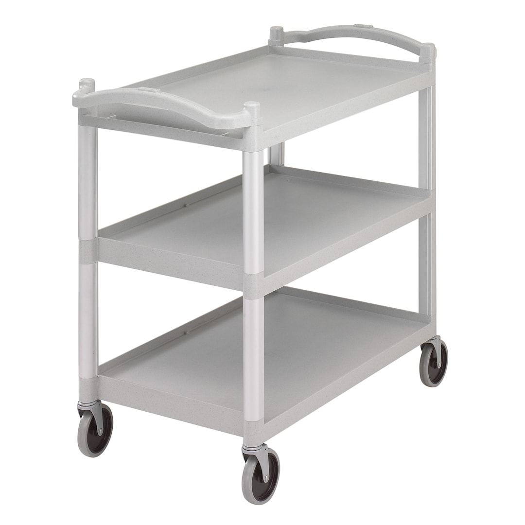 Cambro BC340KD480 Speckled Gray 3 Shelf Knockdown Utility Cart