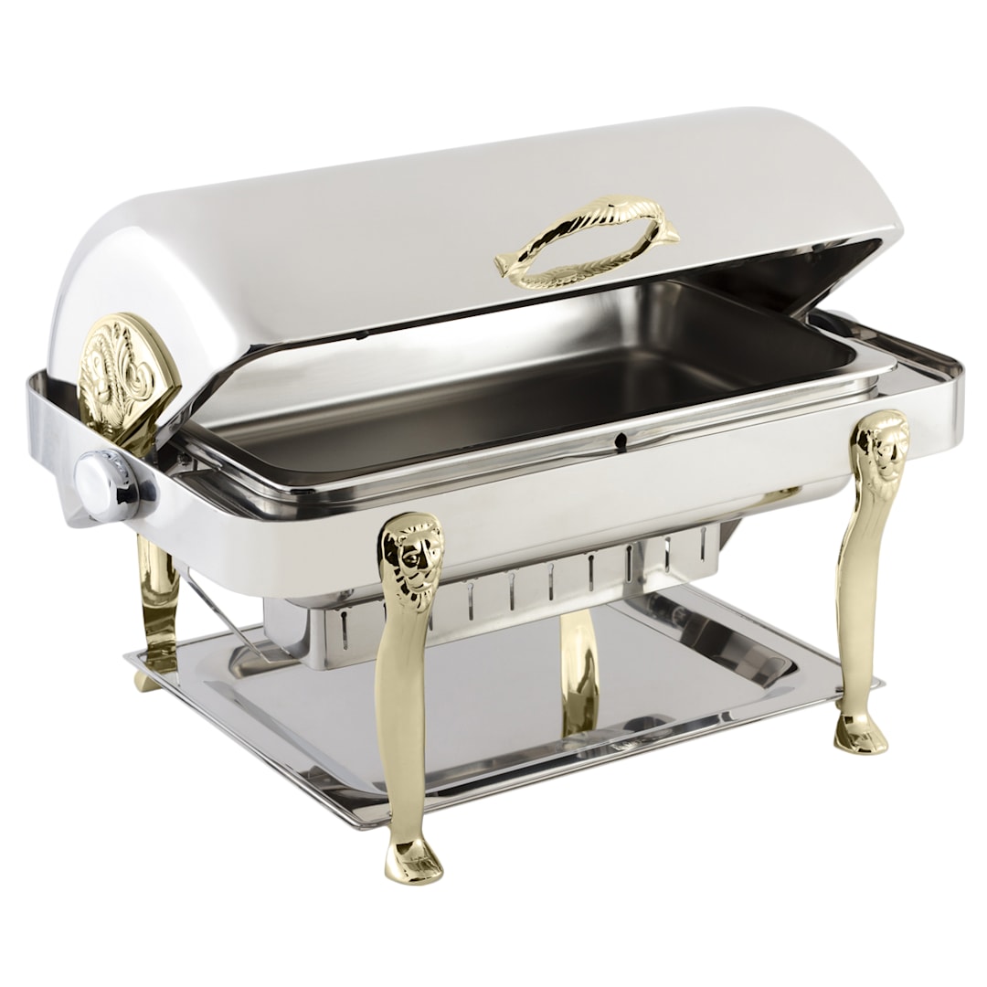 Bon Chef 18040 Elite Stainless Rectangular 2 Gal Chafer w/ Lion Legs