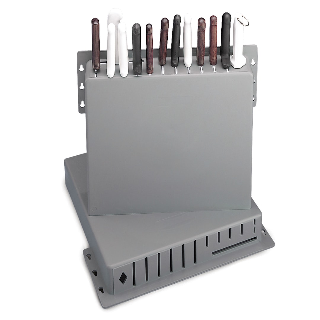 TableCraft PKR-1 Gray Plastic Twelve-Knife Rack