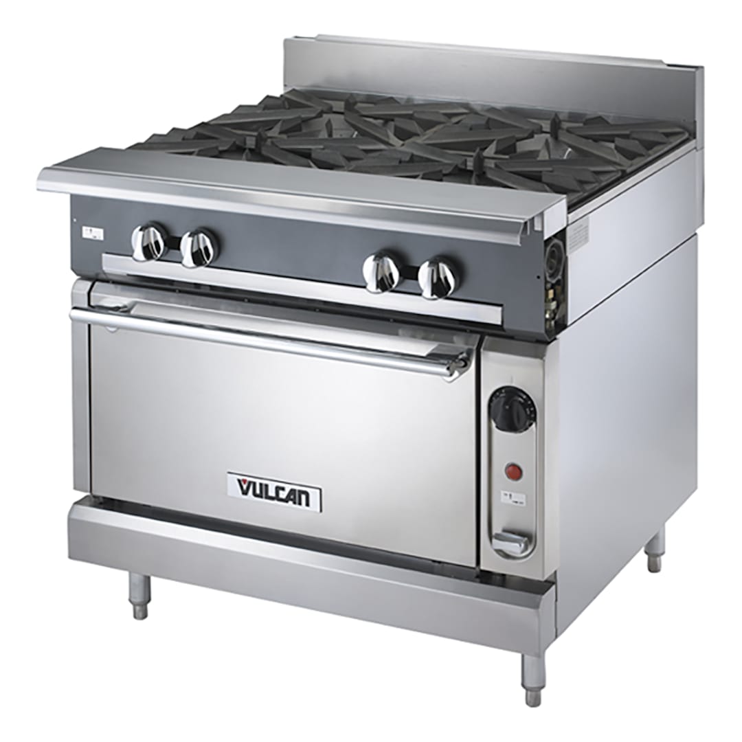 Vulcan V4B36B V Series Natural Gas Range with 4 Burners / Cabinet Base