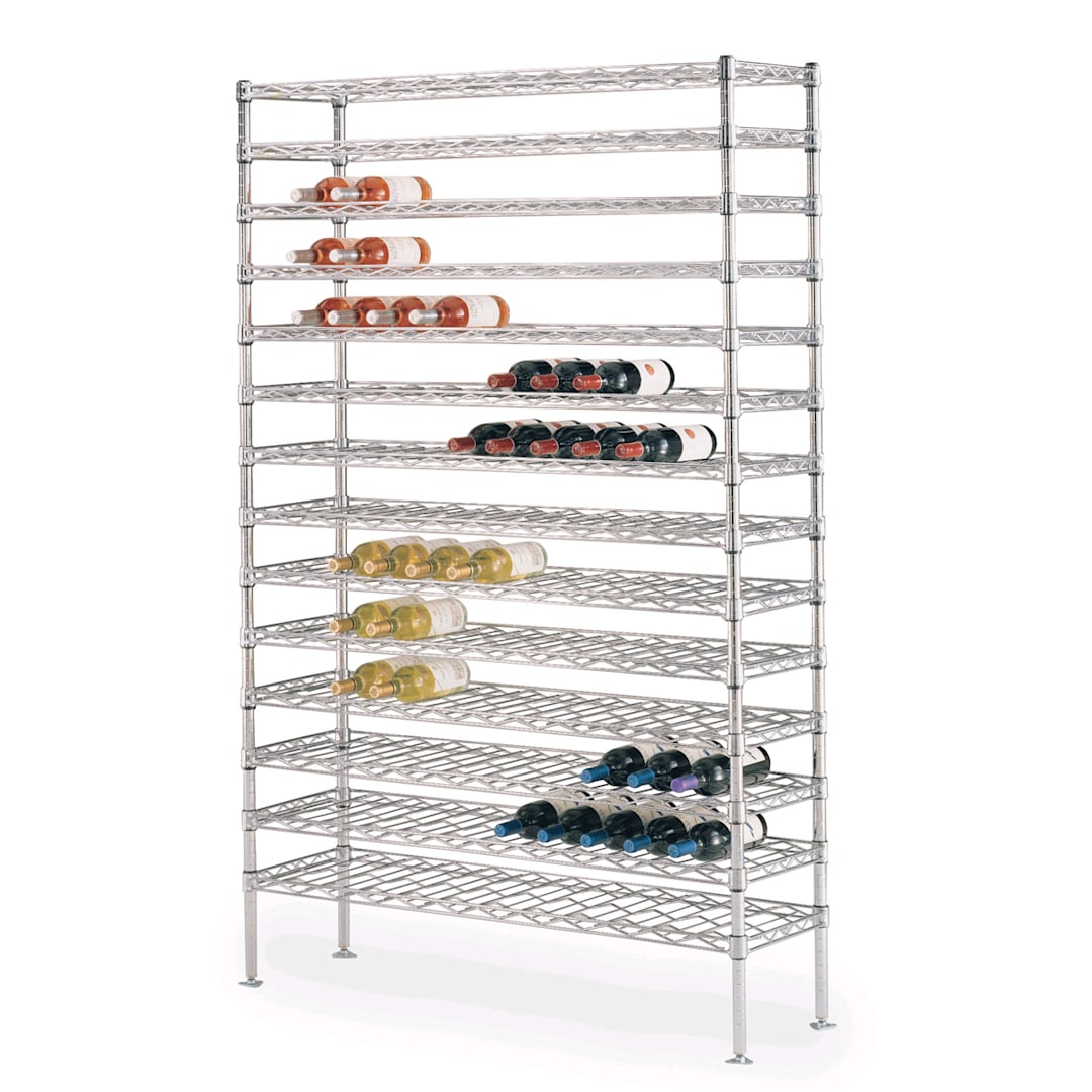 Metro WC257C Super Erecta Chrome 14 x 48 x 74-3/4 Cradle Wine Shelving