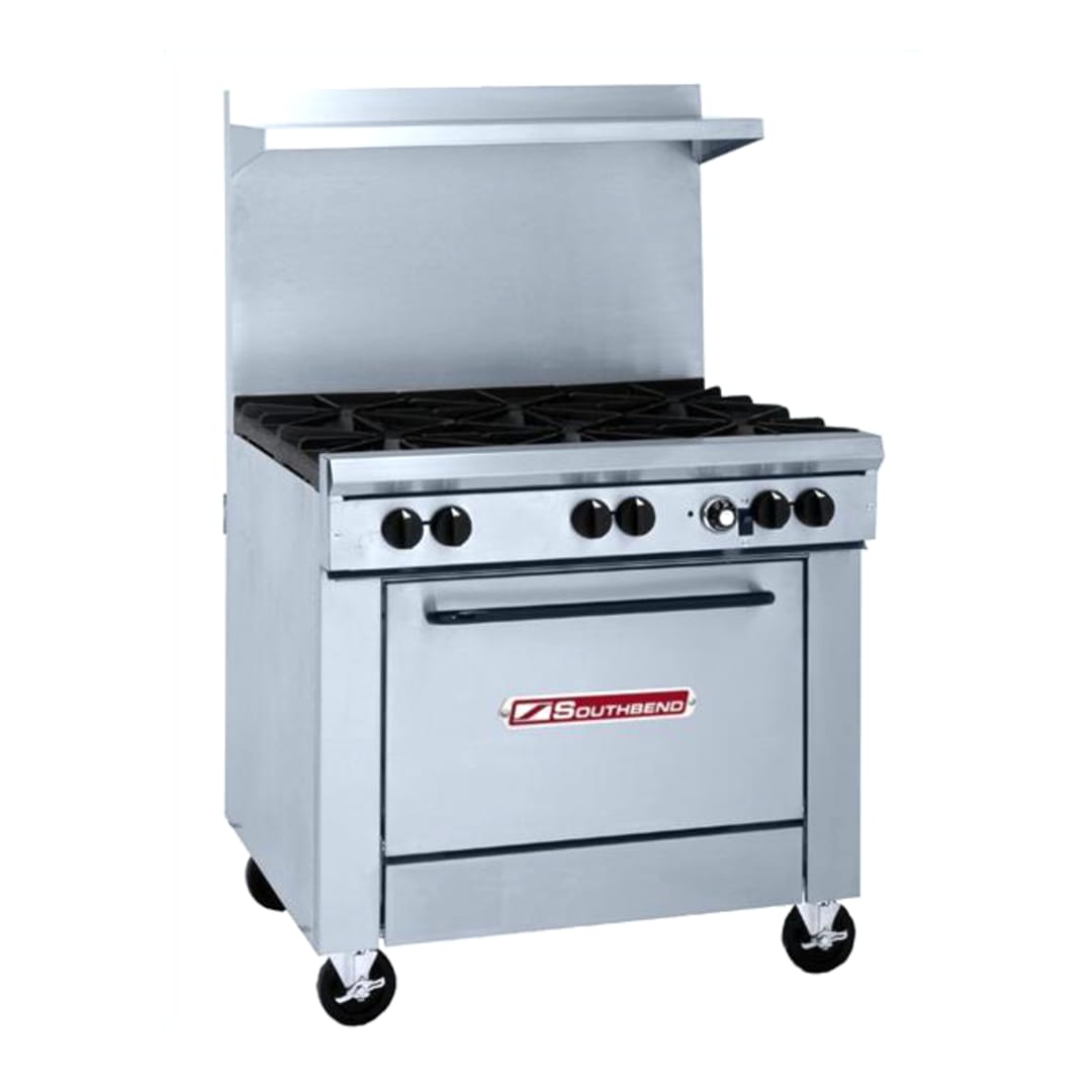 Southbend S36D 6 Burner 36" Gas Range with Oven and Casters