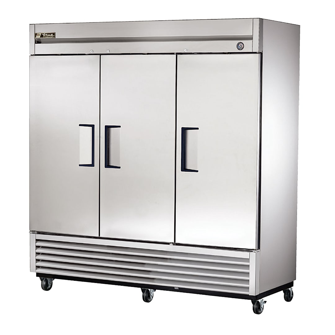True T-72F-HC T-Series S/S 3-Door 9-Shelf Reach-In -10°F Freezer