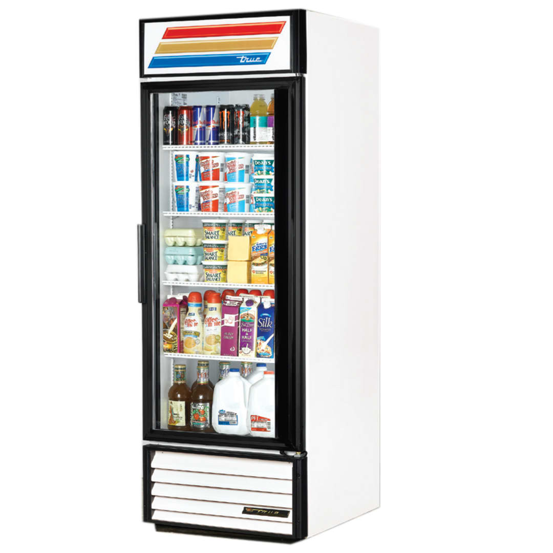 True GDM-23-HC~TSL01 White Glass Door 23 CF Refrigerator Merchandiser