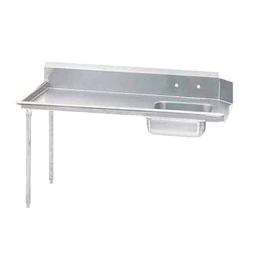 Standard Series 12ft. Left Side Straight-Soil Dish Table, DTS-S70-144L