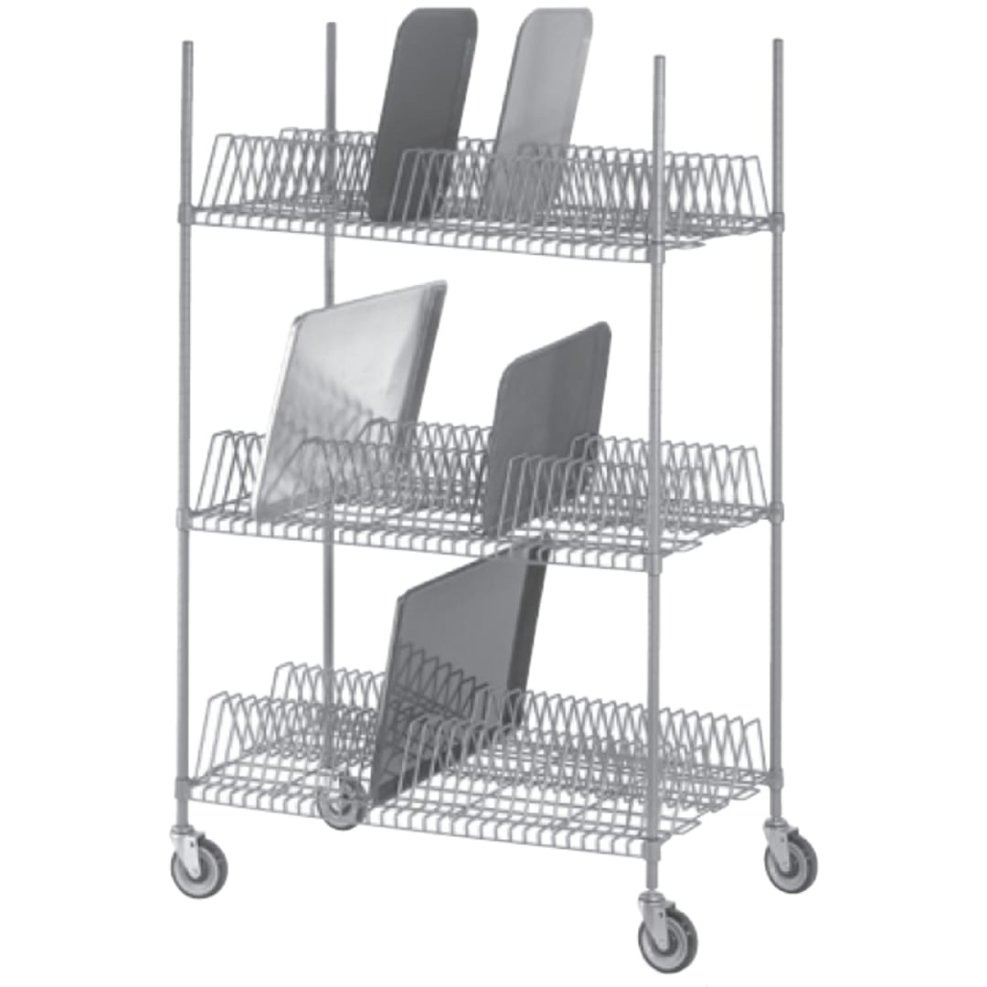 Channel Mfg. W3TD-1 Tray Drying Rack with 34 Slots per Shelf