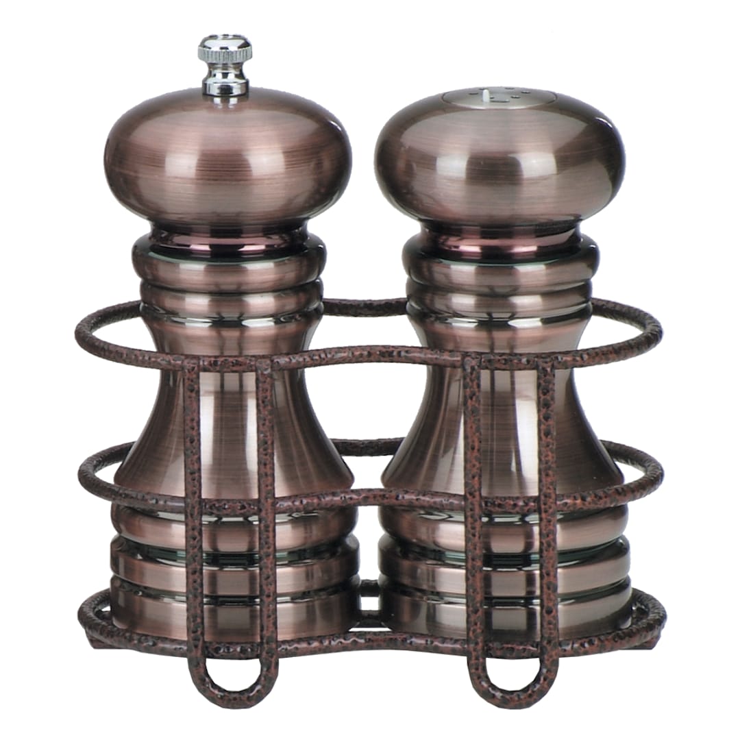 Chef Specialties 90055 6" Pepper Mill / Salt Shaker Set with Holder