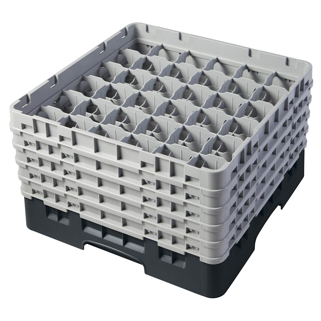 Cambro 36S958110 Camrack Black 36 Compartment Rack w/ 5 Extenders