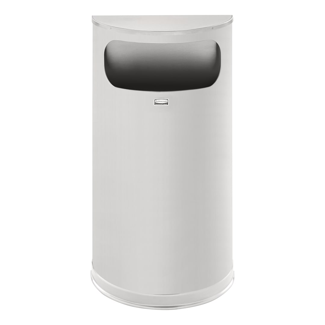 Rubbermaid FGSO8SSSPL 9 Gallon Half Rounds Indoor Receptacle - 1 / CS