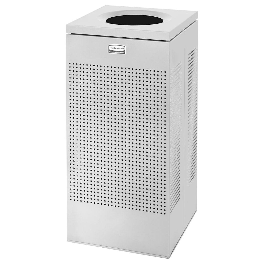 Rubbermaid FGSC14EPLSM Silhouette Metallic Square 16 Gal. Receptacle
