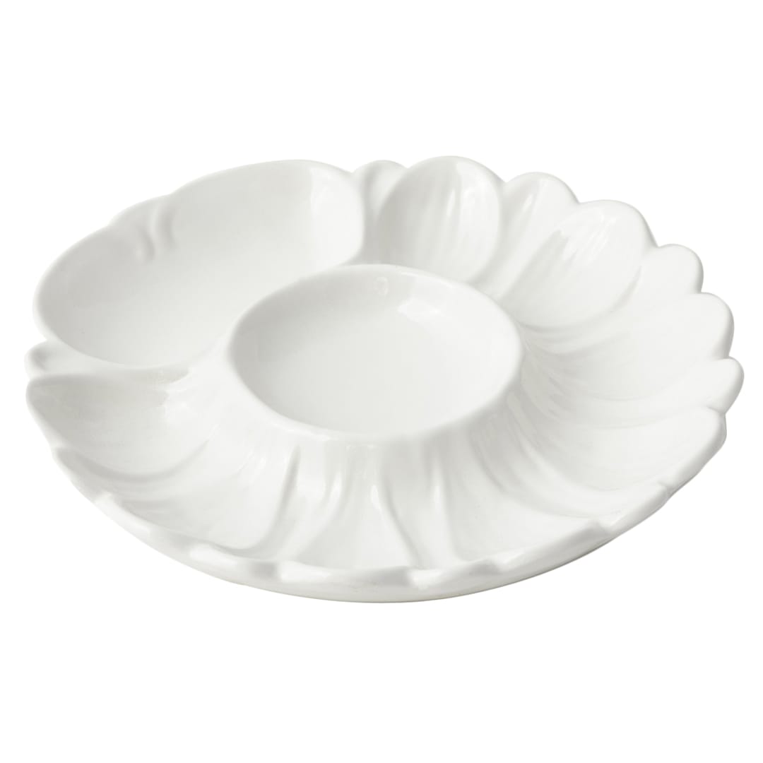 Bon Chef 5080 WHITE Sandstone 8-3/4" Seafood / Artichoke Plate