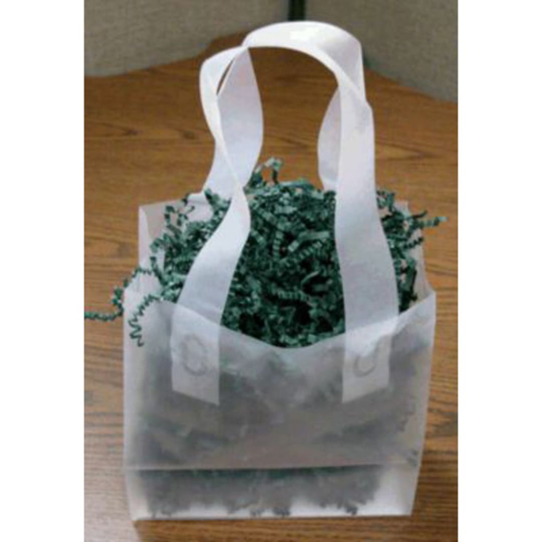 Clear Frosted High-Density 6-1/2 x 3-1/2 x 6-1/2 Shopper Bag