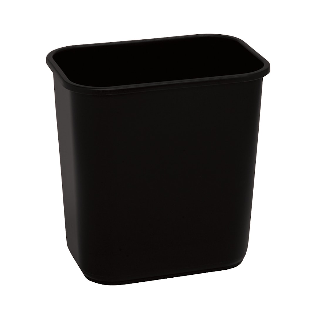Darling Foodservice Black Plastic Rectangular 13.5 qt Wastebasket