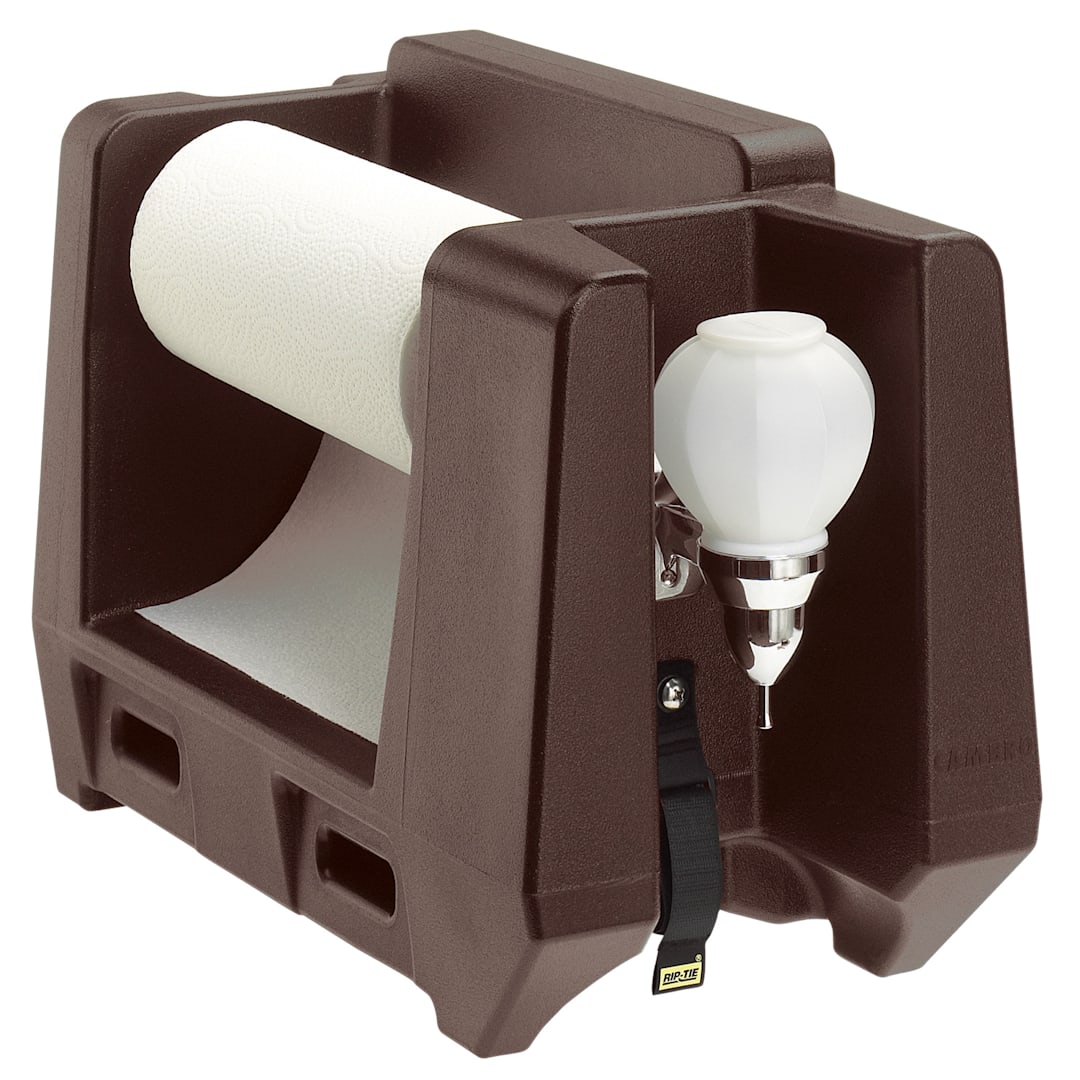 Cambro HWAPR131 Dark Brown Handwashing Station with Soap Dispenser