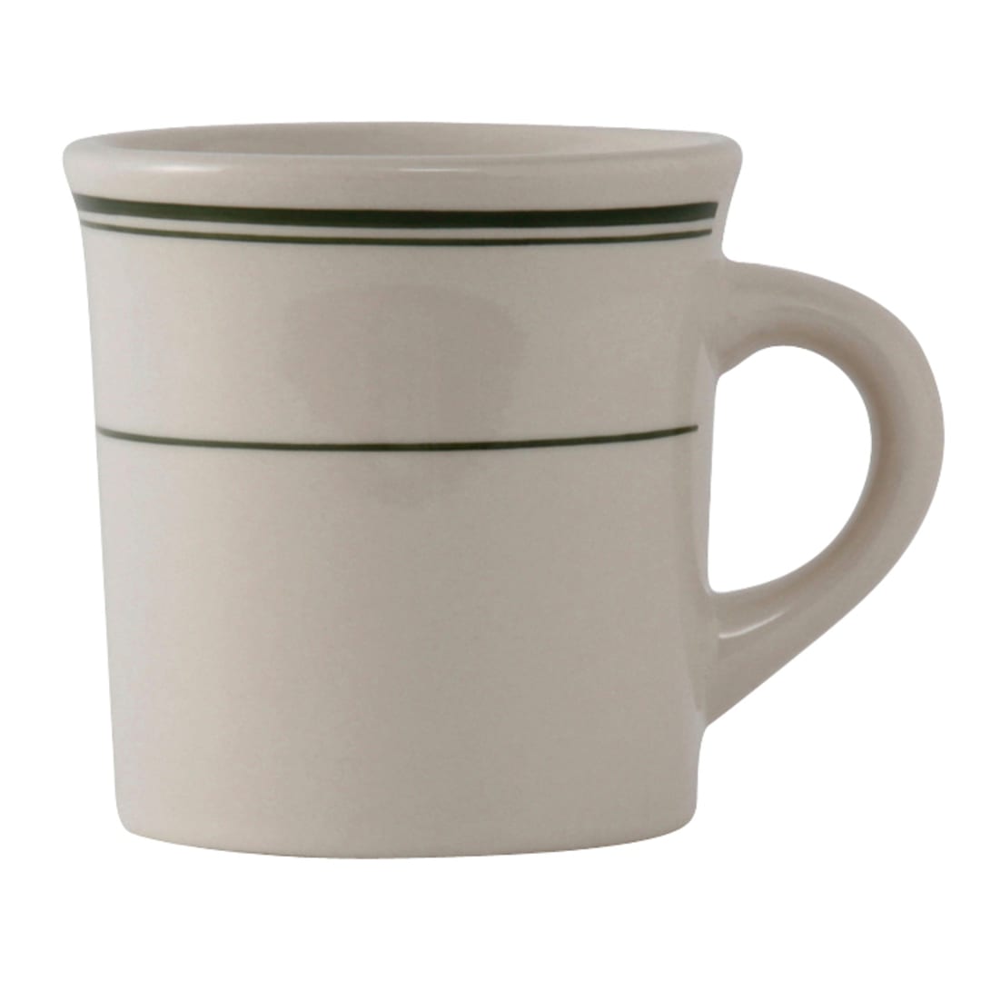 Tuxton TGB-038 Green Bay 9 Oz. Eggshell Canton Mug
