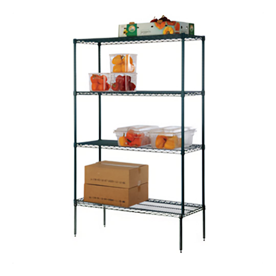 Darling Foodservice Green Epoxy 4-Shelf 24 x 48 Shelving Kit