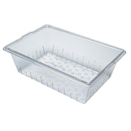 Cambro 1826CLRCW135 Camwear 18" x 26" x 5" Food Storage Box Colander Main Image