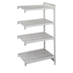 Cambro CPA184872V4480 Camshelving Gray 18" x 48" Add-On 4-Shelf Unit Main Image