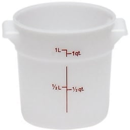 Cambro RFS1148 White Poly Round 1 Qt Container Main Image