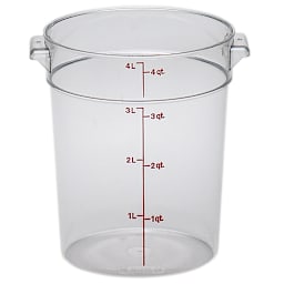 Cambro RFSCW4135 Camwear Clear Round 4 Qt Storage Container Main Image