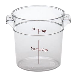 Cambro RFSCW1135 Camwear Clear Round 1 Qt Storage Container Main Image