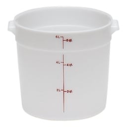 Cambro RFS6148 White Poly Round 6 Qt Storage Container Main Image