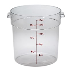 Cambro RFSCW18135 Camwear Clear Round 18 Qt Storage Container Main Image