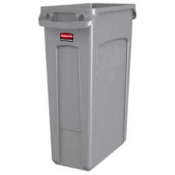 Rubbermaid FG354060GRAY Slim Jim Vented 23 Gallon Container Main Image