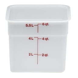 Cambro 6SFSP148 White Camwear CamSquare 6 Qt. Container Main Image