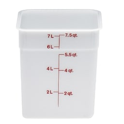 Cambro 8SFSP148 White Camwear CamSquare 8 Qt. Container Main Image