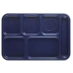 Cambro BCT1014186 Navy Blue Budget 6-Compartment School Tray - Dozen Main Image
