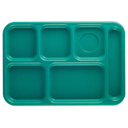 Cambro BCT1014414 Teal Budget 6-Compartment School Tray - Dozen Main Image