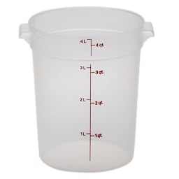Cambro RFS4PP190 Translucent Round 4 Qt Food Storage Container Main Image