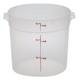 Cambro RFS6PP190 Translucent Round 6 Qt Food Storage Container Main Image