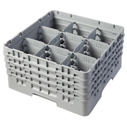 Cambro 9S800151 Camrack Soft Gray 9 Compartment Full Glass Rack Main Image