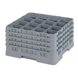 Cambro 16S900151 Camrack Soft Gray 16 Compartment Glass Rack Main Image