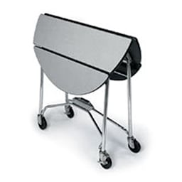 Lakeside® 415 Gray Round Folding Room Service Table With Casters Main Image