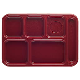 Cambro 10146CW416 Camwear Cranberry 6-Comp Serving Tray - 24 / CS Main Image