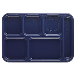 Cambro 10146CW186 Penny-Saver Navy Blue 6-Compartment Serving Tray Main Image