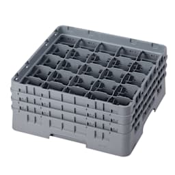 Cambro 25S638151 Camrack Soft Gray Full Size 25 Compartment Glass Rack Main Image