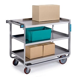 Lakeside® 954 S/S Open Tough Transport 3-Shelf Utility Cart Main Image