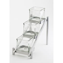 Cal-Mil 1149-74 One by One Glass Jar Display with Silver Base Main Image