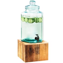 Cal-Mil 3422-2 Madera 2 Gallon Beverage Dispenser with Wood Base Main Image