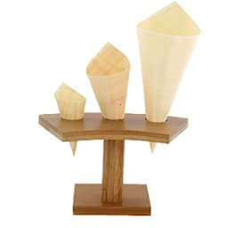 PackNWood 210SBAM3 Cone / Temaki Display with 3 Holes - 10 / CS Main Image
