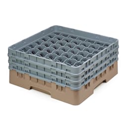 Cambro 49S638184 Camrack Beige 49 Compart. Glass Rack w/ 2 Extenders Main Image