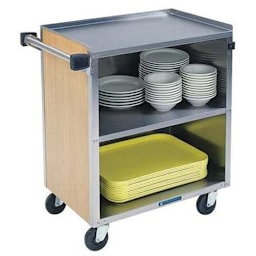 Lakeside® 622 Walnut Laminate / S/S Three Shelf Utility Cart Main Image