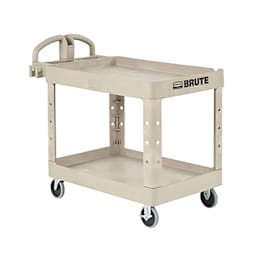 Rubbermaid FG452088 Beige 2-Shelf 45 x 26" Utility Cart Main Image