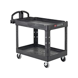 Rubbermaid FG450088BLA Black 2-Shelf 39" x 18" Utility Cart Main Image
