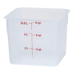 Cambro 6SFSPP190 Translucent Camwear CamSquare 6 Qt. Container Main Image